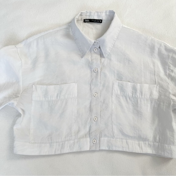 Zara Cropped Button-Up Dress Shirt - Picture 4 of 7